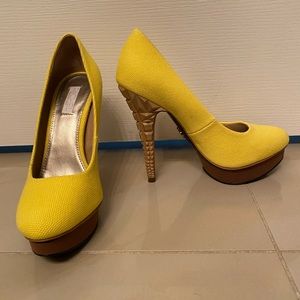Rachel Roy Yellow Platform Heels